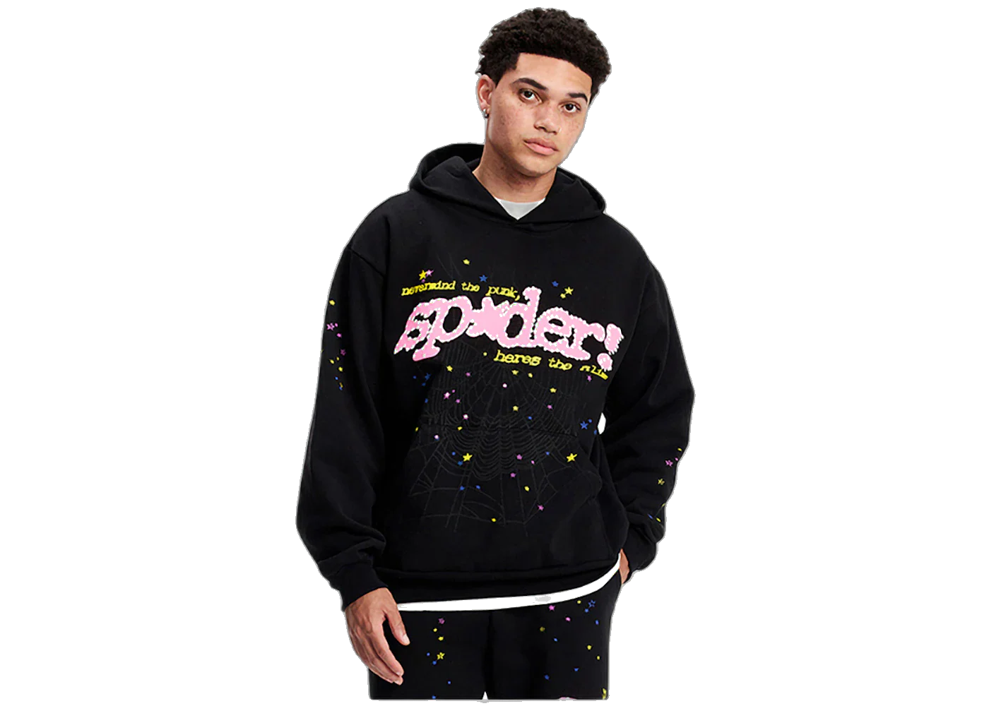 Sp5der P*NK V2 Hoodie Black, Black (sp5der-pnk-v2-hoodie-black)