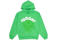 Sp5der Rhinestone Web Hoodie Slime Green