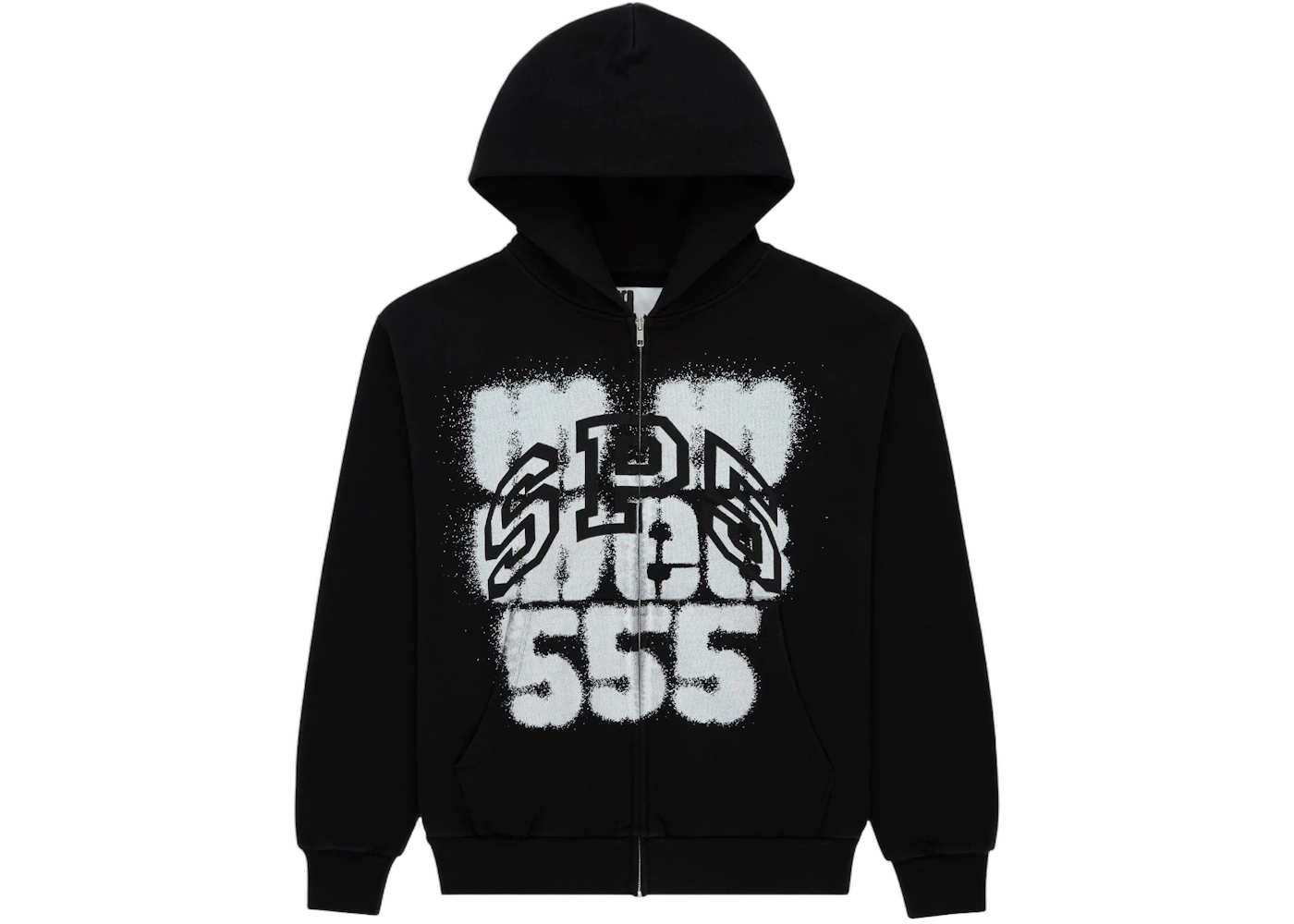 Sp5der SP555 Zip Hoodie Black