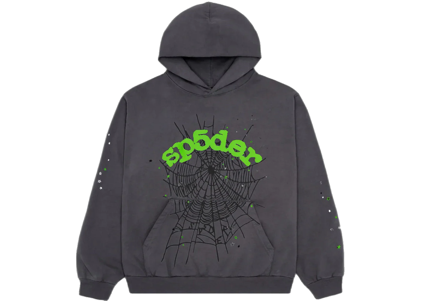 Sp5der Wait Web Hoodie Slate Grey, Slate Grey (sp5der-wait-web-hoodie-slate-grey)