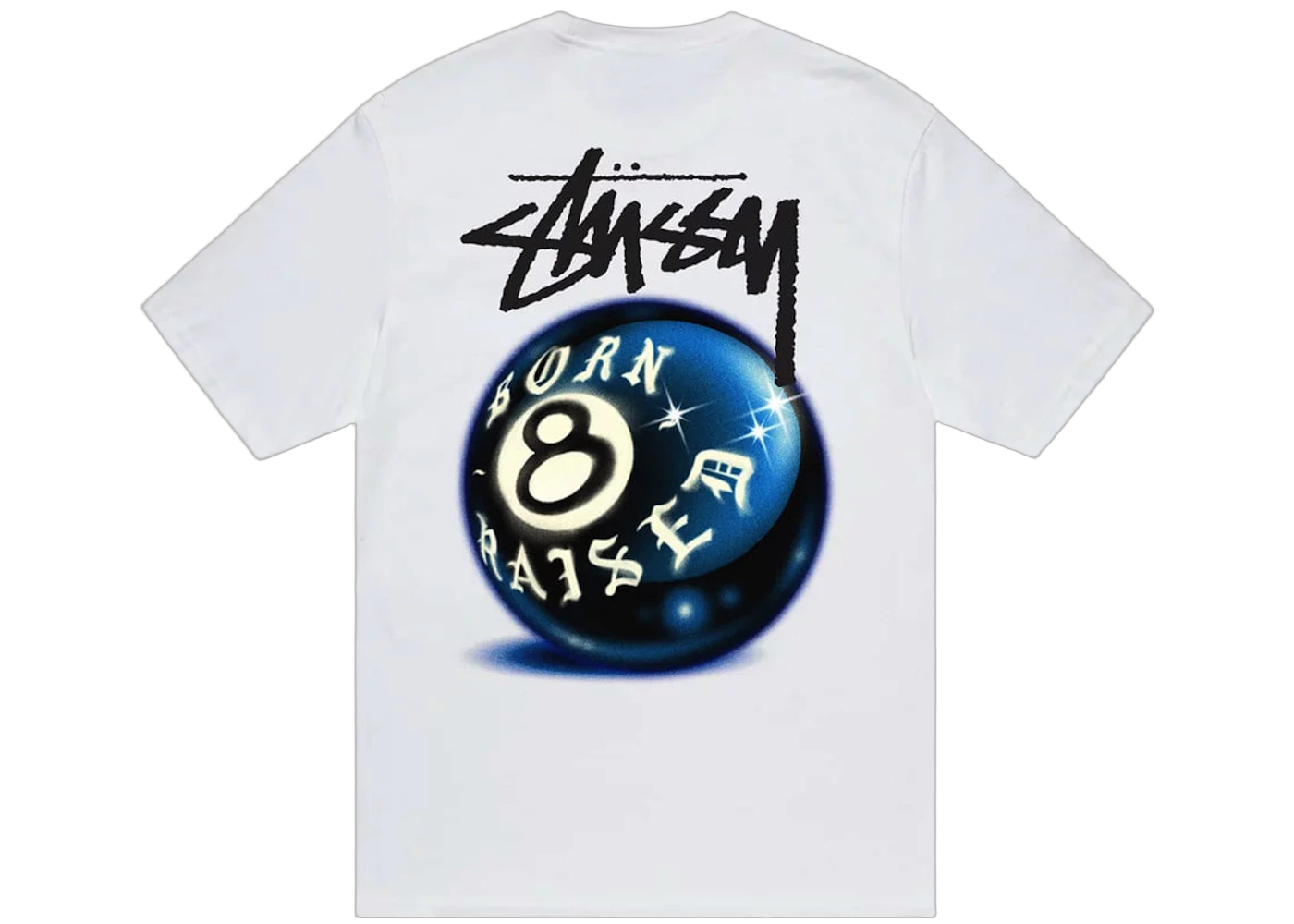 Stussy Born X Raised 8 Ball Tee White, White (stussy-born-x-raised-8-ball-tee-white)