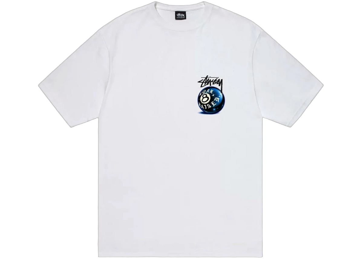 Stussy Born X Raised 8 Ball T-Shirt White