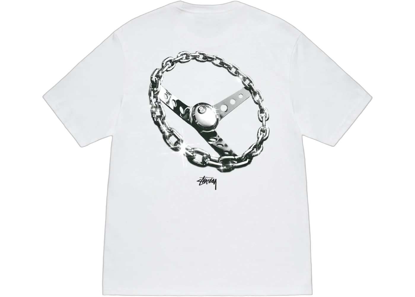 Stussy Chain-Link T-shirt White, White (stussy-chain-link-t-shirt-white)