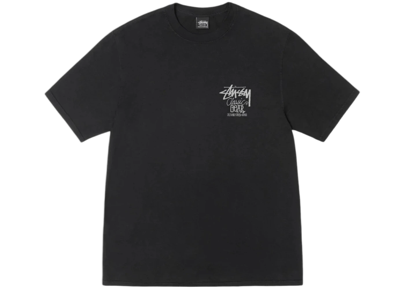 Stussy Classic Gear Pigment Dyed Tee Black, Black (stussy-classic-gear-pigment-dyed-tee-black)