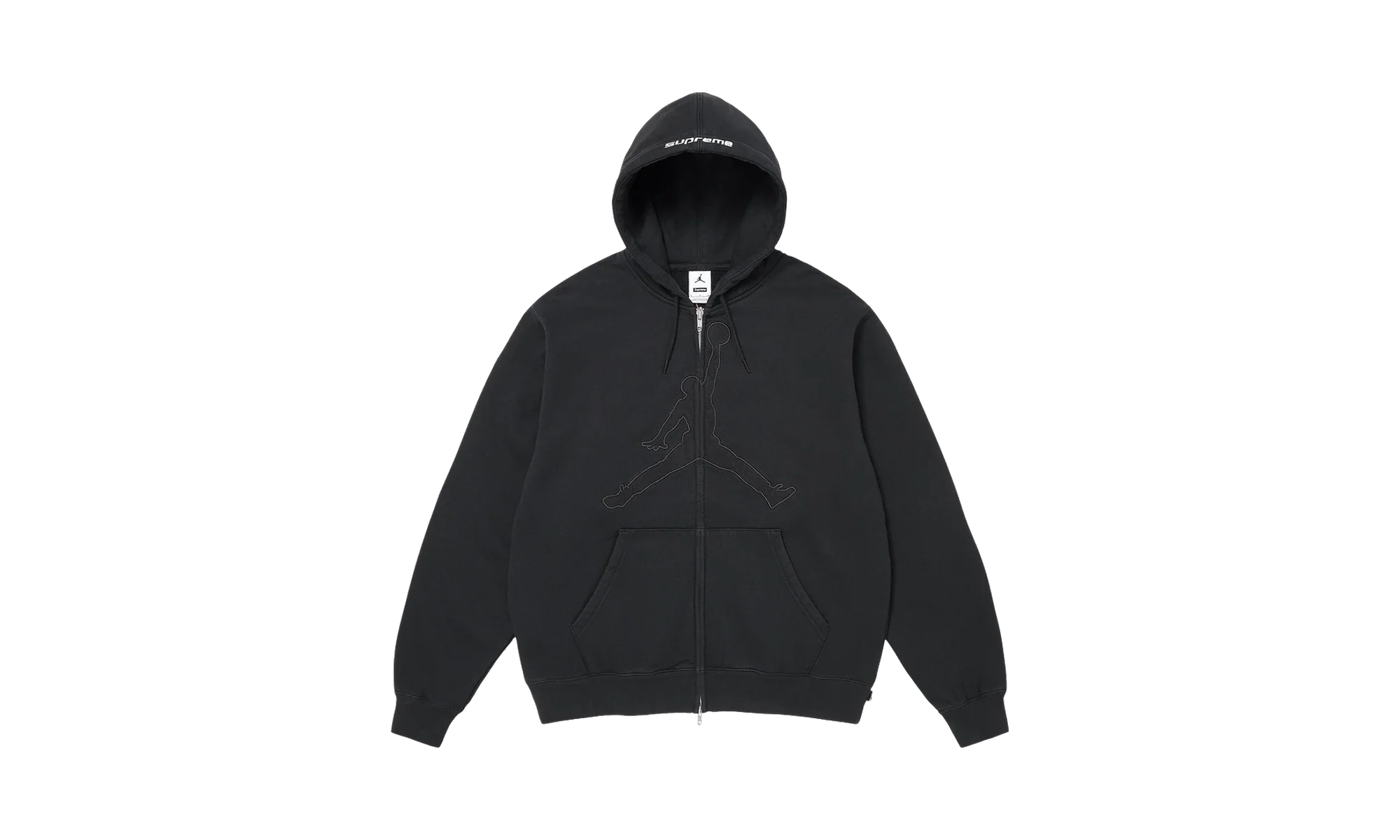 Supreme x Air Jordan Zip Up Hooded Sweatshirt Black