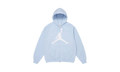 Supreme x Air Jordan Zip Up Hooded Sweatshirt Light Blue