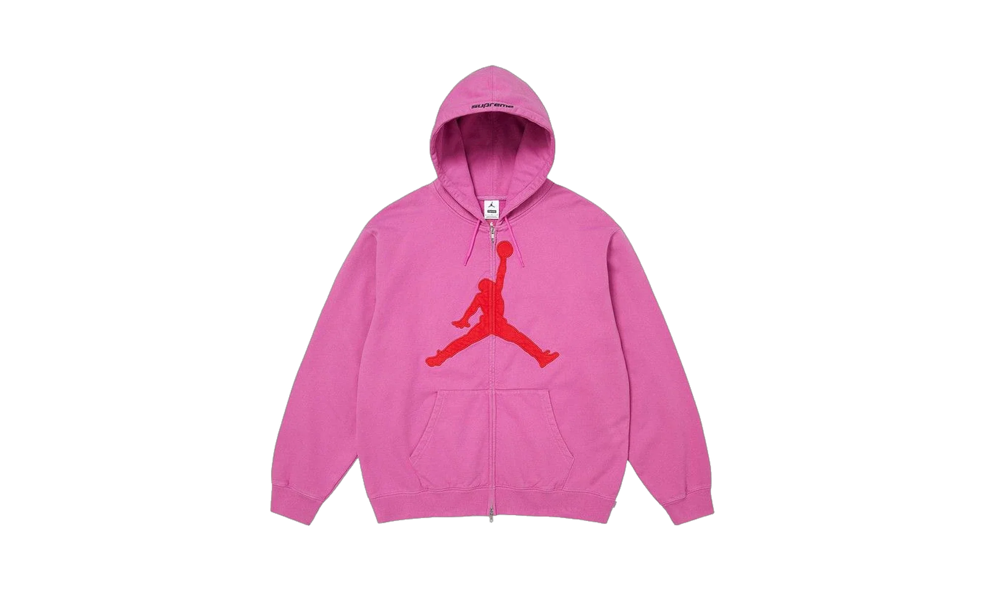 Supreme x Air Jordan Zip Up Hooded Sweatshirt Pink