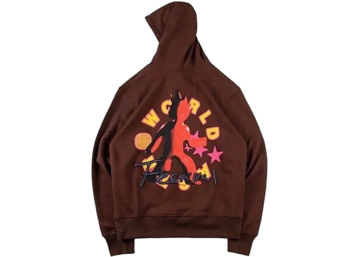 Travis Scott Astrofest Flame Guy Hoodie Brown
