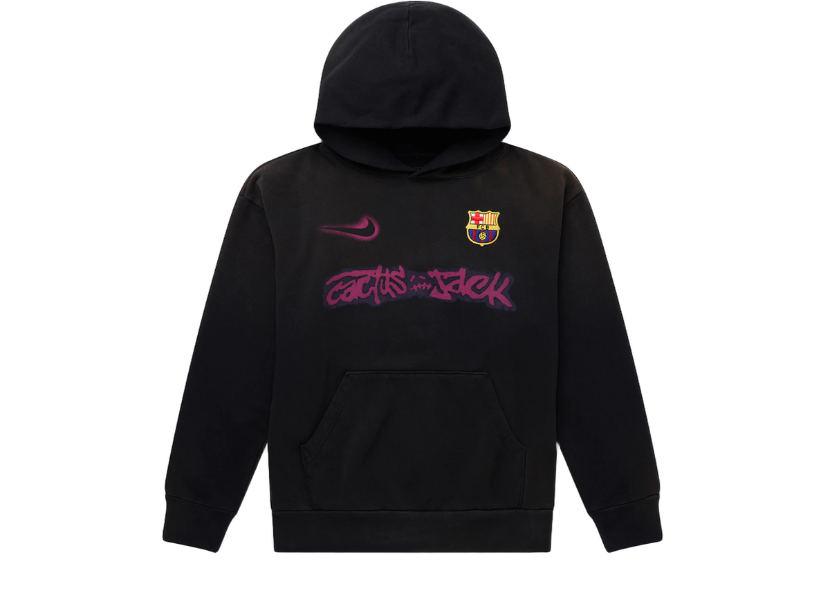 Travis Scott x Nike x FC Barcelona Spray Logo Hoodie Black