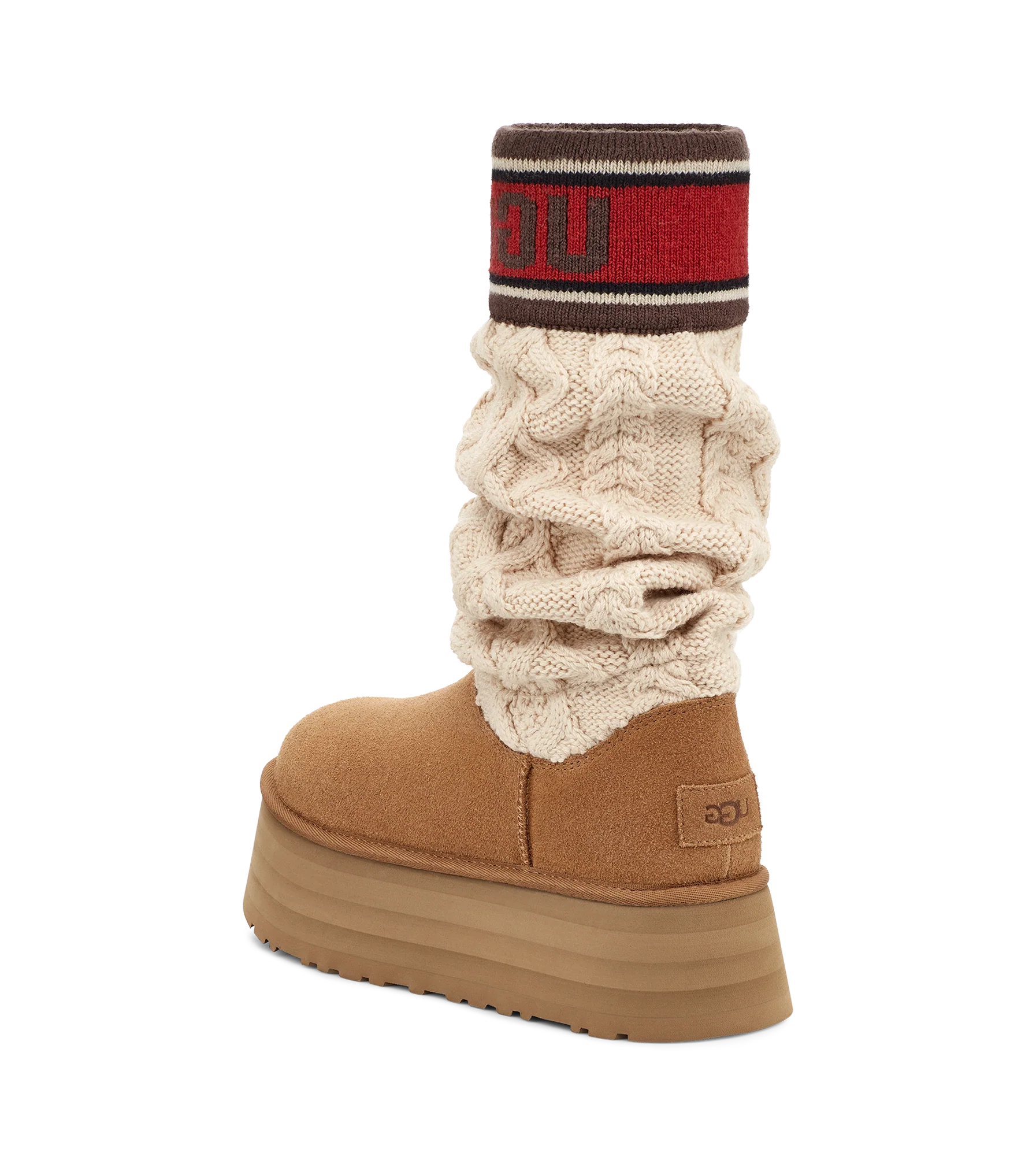 UGG Classic Sweater Letter Boot Chestnut, Chestnut (1144045-CHE)