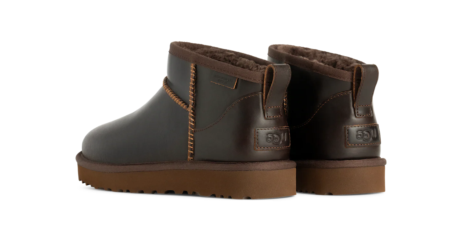 UGG Classic Ultra Mini LTHR Regen Boot Ironwood, Ironwood (1163490-IWD)