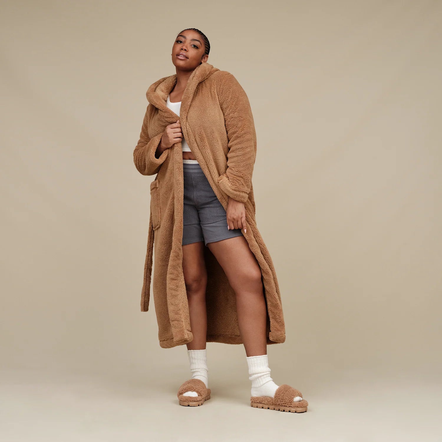 UGG Cozetta Curly Slide Chestnut, Chestnut (1130838-CHE)