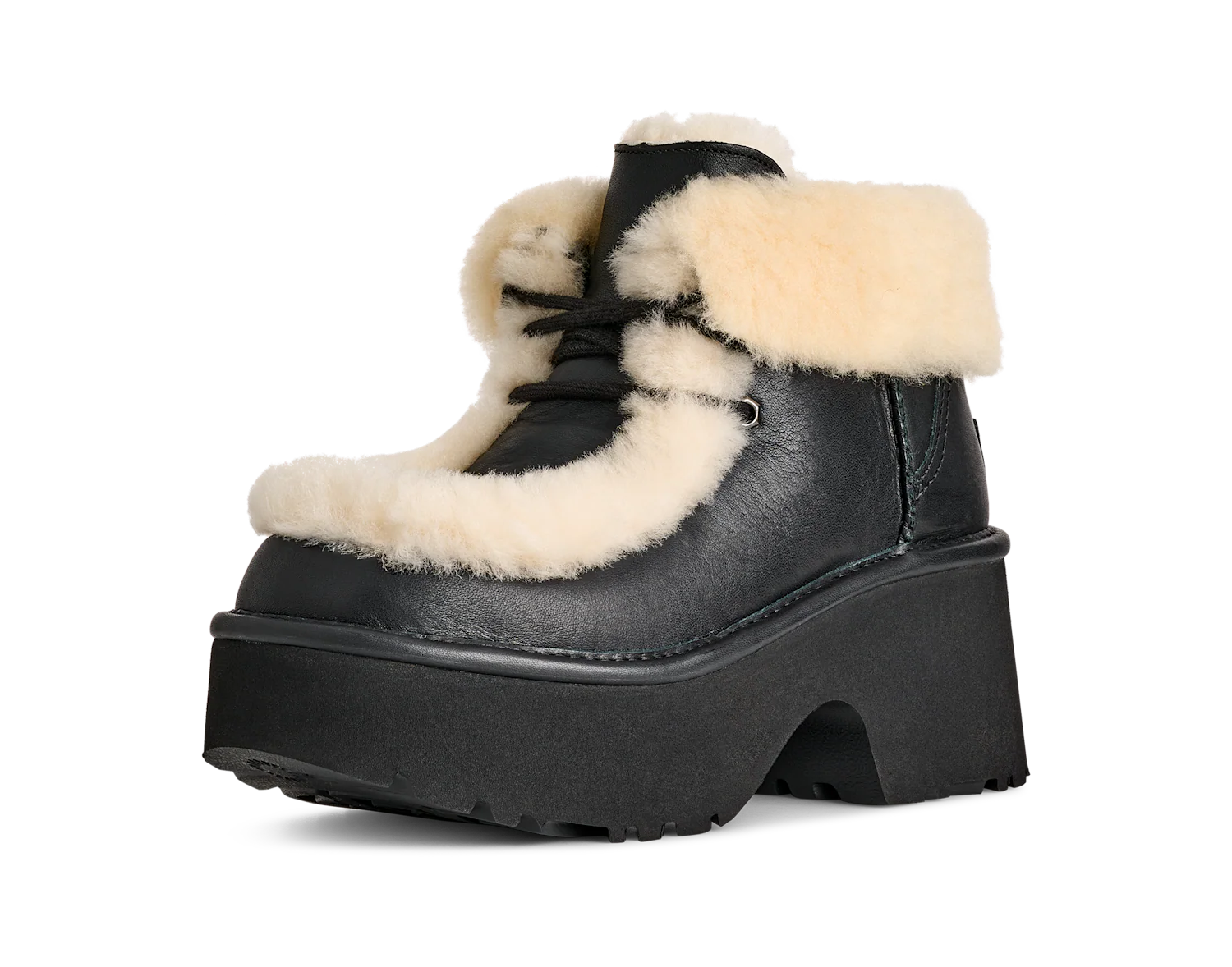 UGG Esmee Leather Lace Up Boot Black, Black (1176110-BLK)