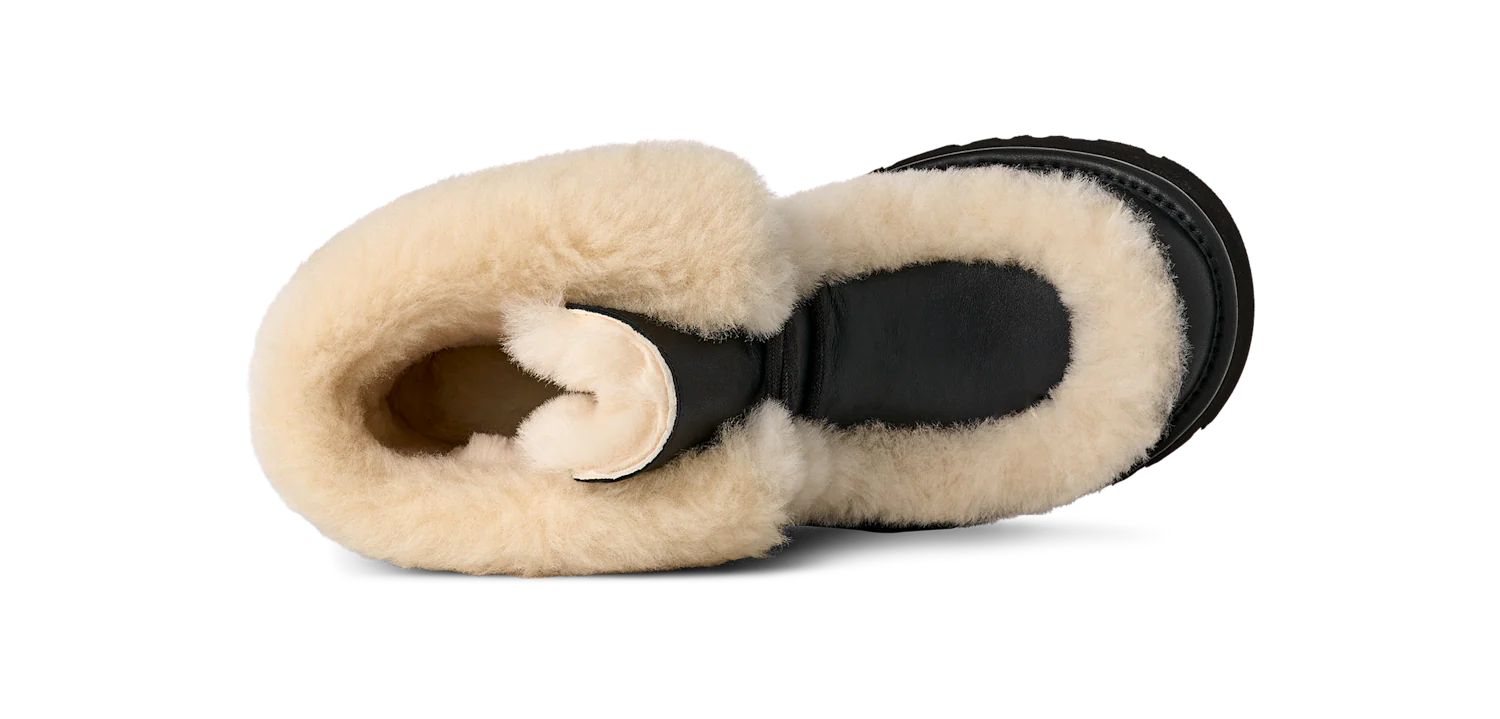 UGG Esmee Leather Lace Up Boot Black, Black (1176110-BLK)