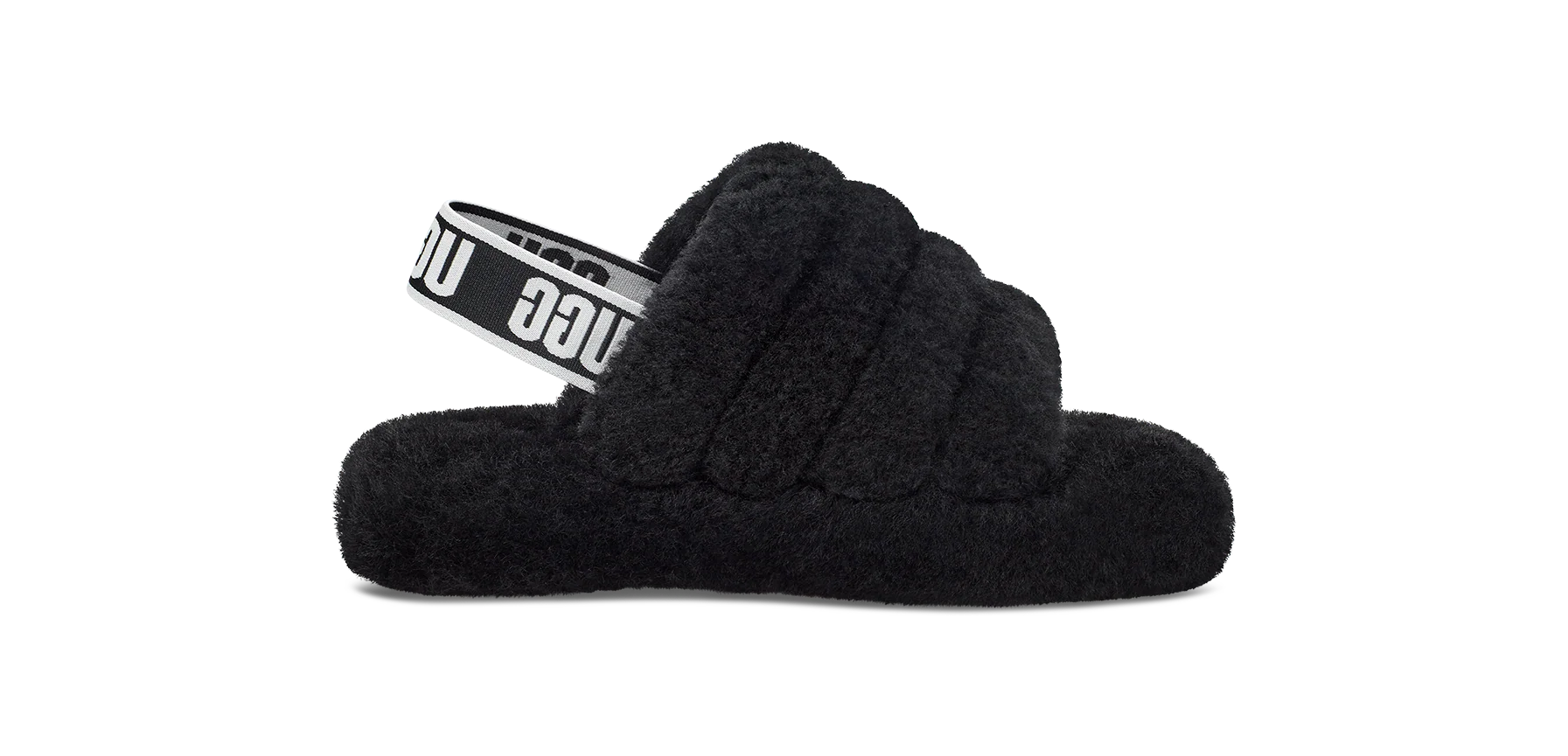 UGG Fluff Yeah Slide Black (Kids), Black/Black (1098494K-BLK)