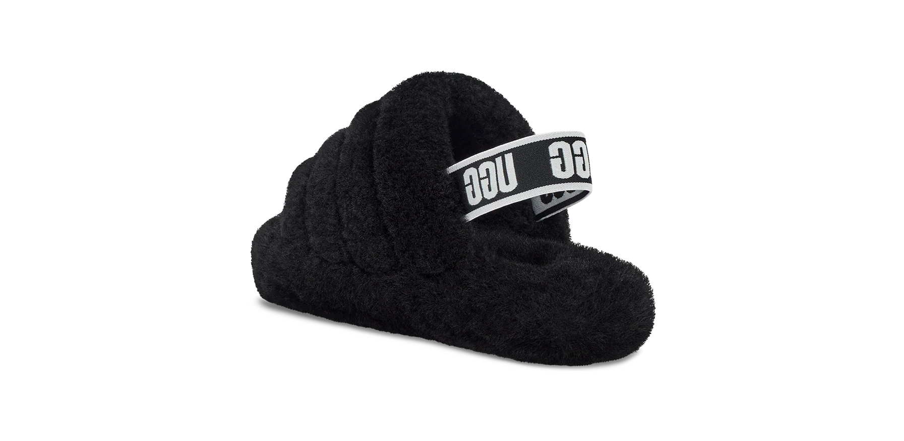 UGG Fluff Yeah Slide Black (Kids), Black/Black (1098494K-BLK)