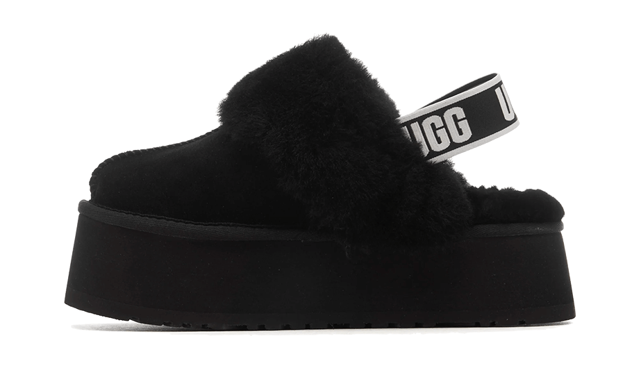 UGG Funkette Slipper Black, Black/Black/White (1113474-BLK)