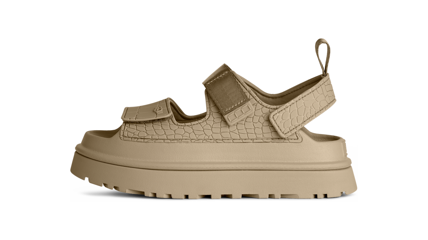UGG GoldenGlow Embossed Sandal Mustard Seed