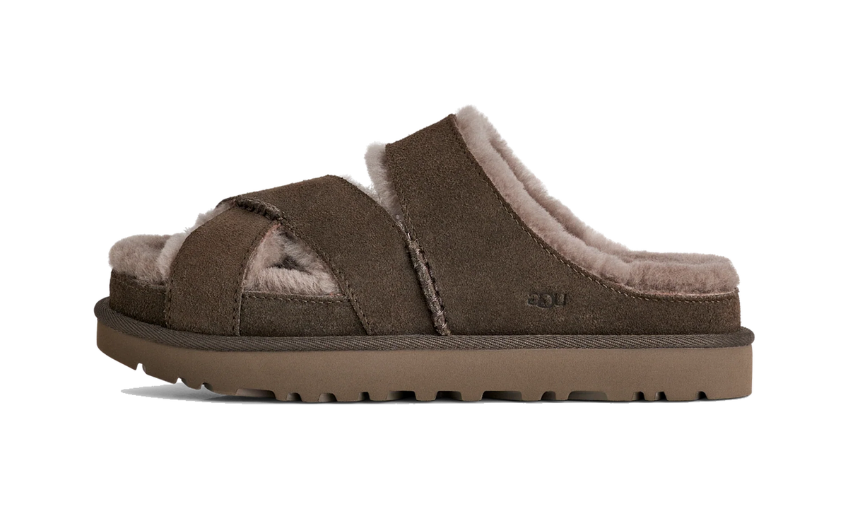 UGG Greenport Cross Strap Slide Dense Smoke