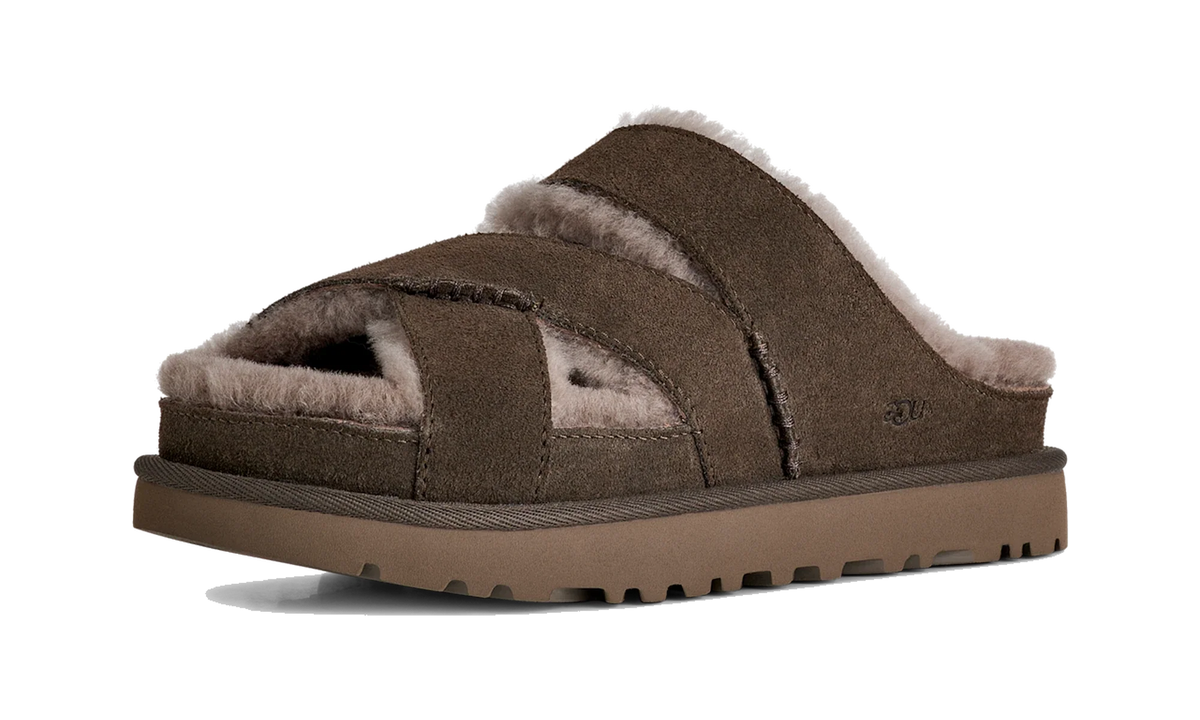 UGG Greenport Cross Strap Slide Dense Smoke