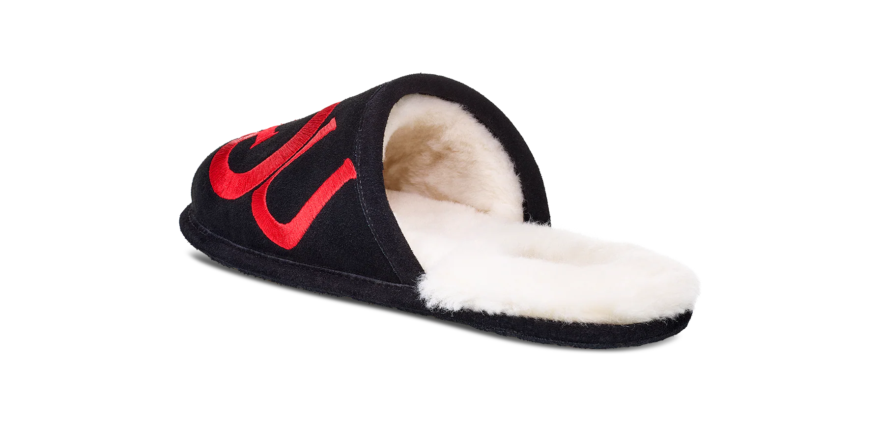 UGG Scuff Logo Slipper Black Red, Black/Red (1101324-BLK)