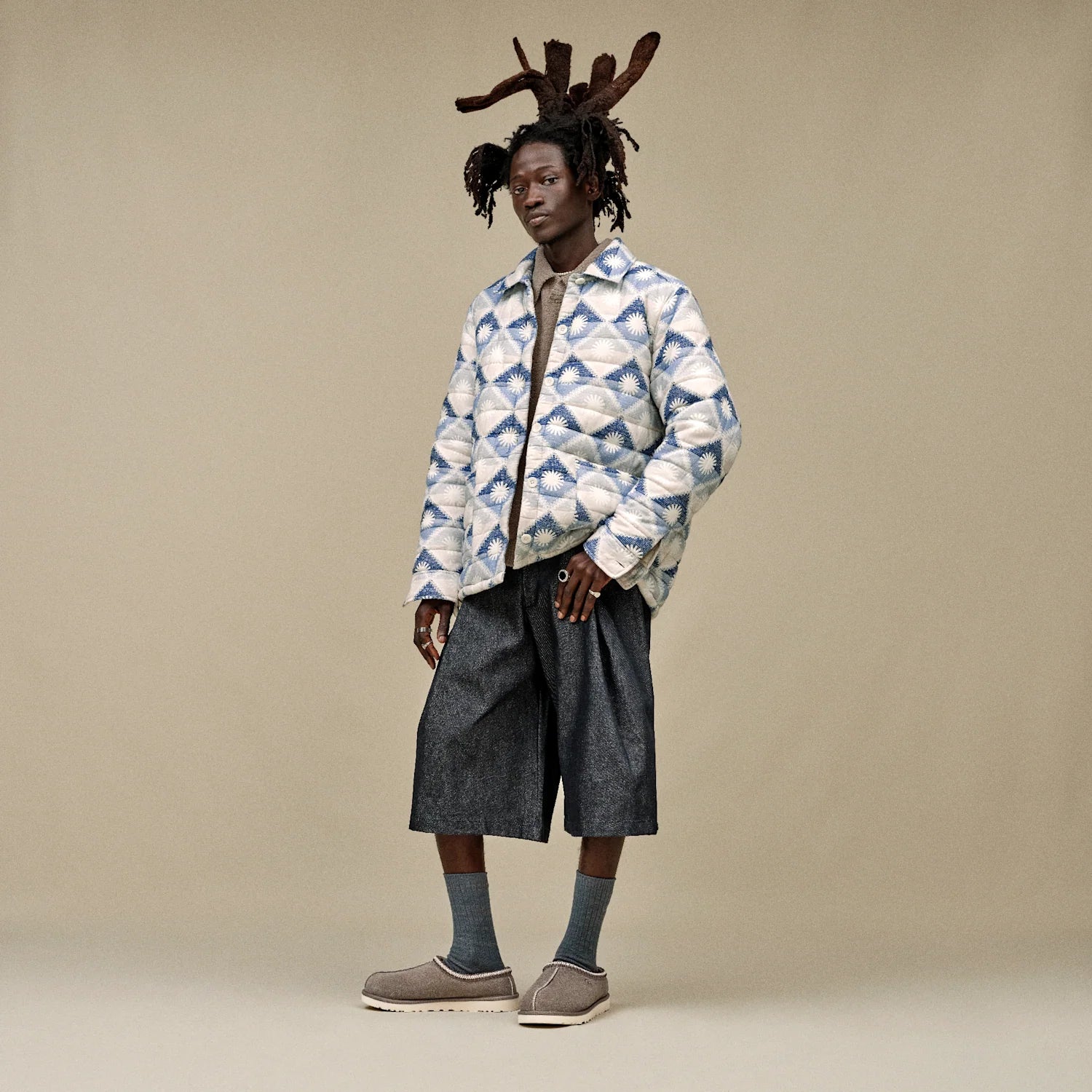 UGG Tasman Shaggy Suede Slipper Smoke Plume, Smoke Plume (1166930-SKP)