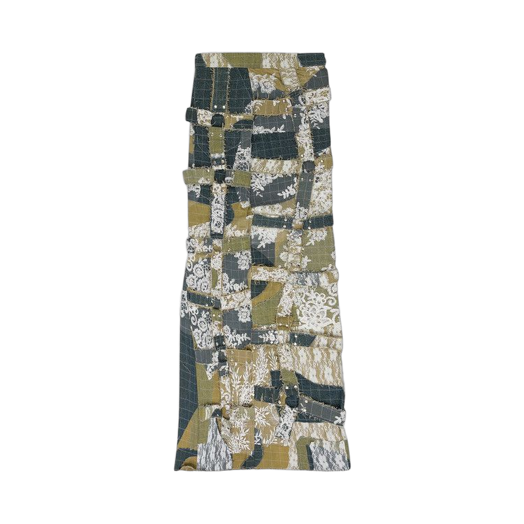 Who Decides War Affinity Grid Bondage Maxi Skirt Blue