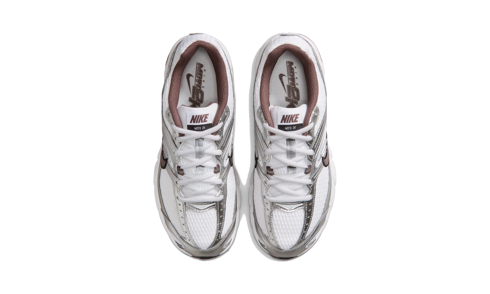 Nike Air Max Moto 2K shoes with reflective accents White/Metallic Silver/Black/Tattoo
