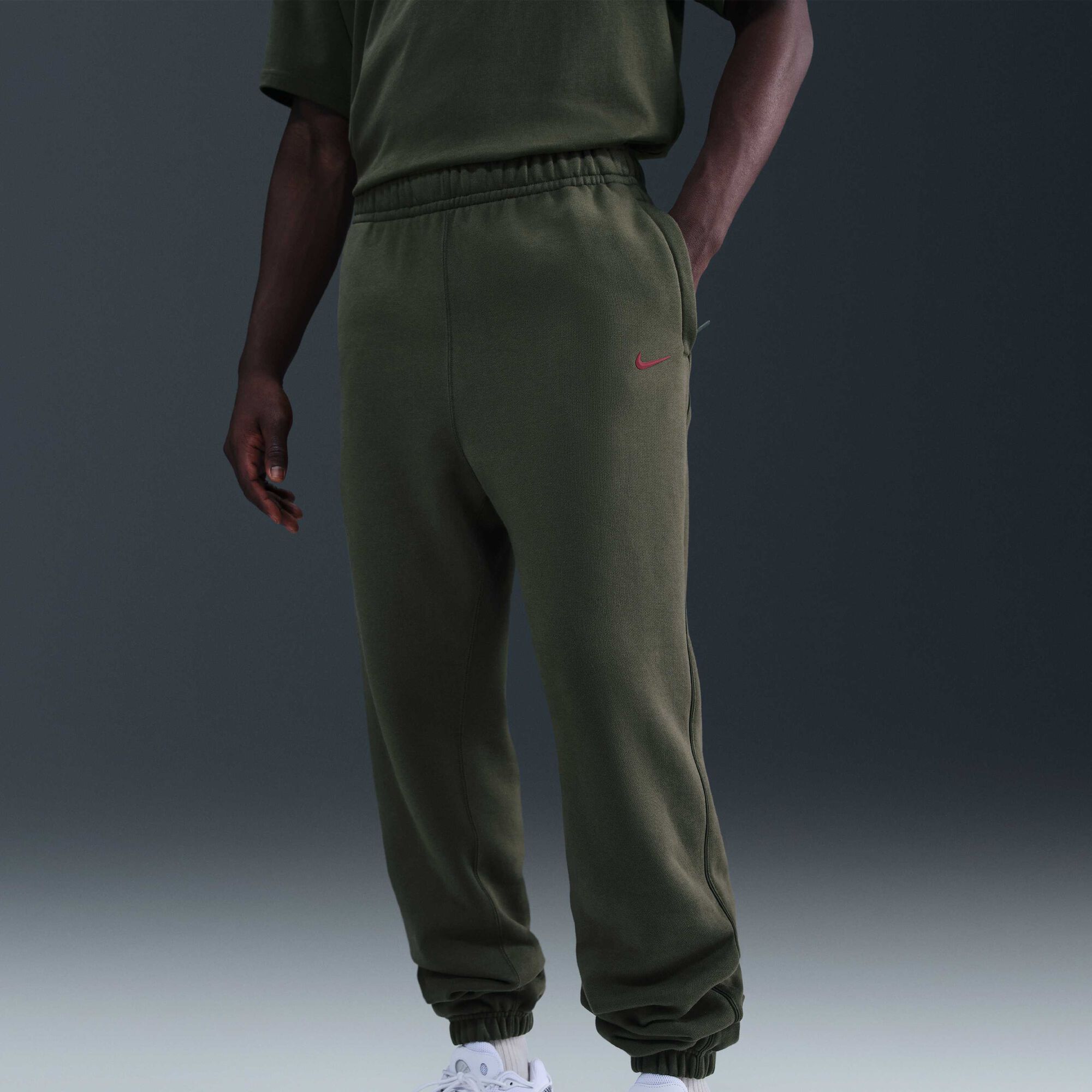 NOCTA NOCTA Fleece CS Tracksuit Bottoms Cargo Khaki/Team Red