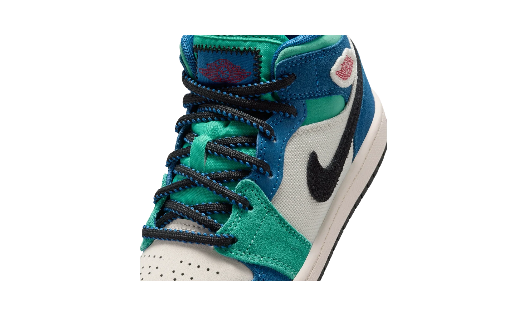 Air Jordan 1 Mid SE Chalk/True Blue/Kinetic Green/University Red