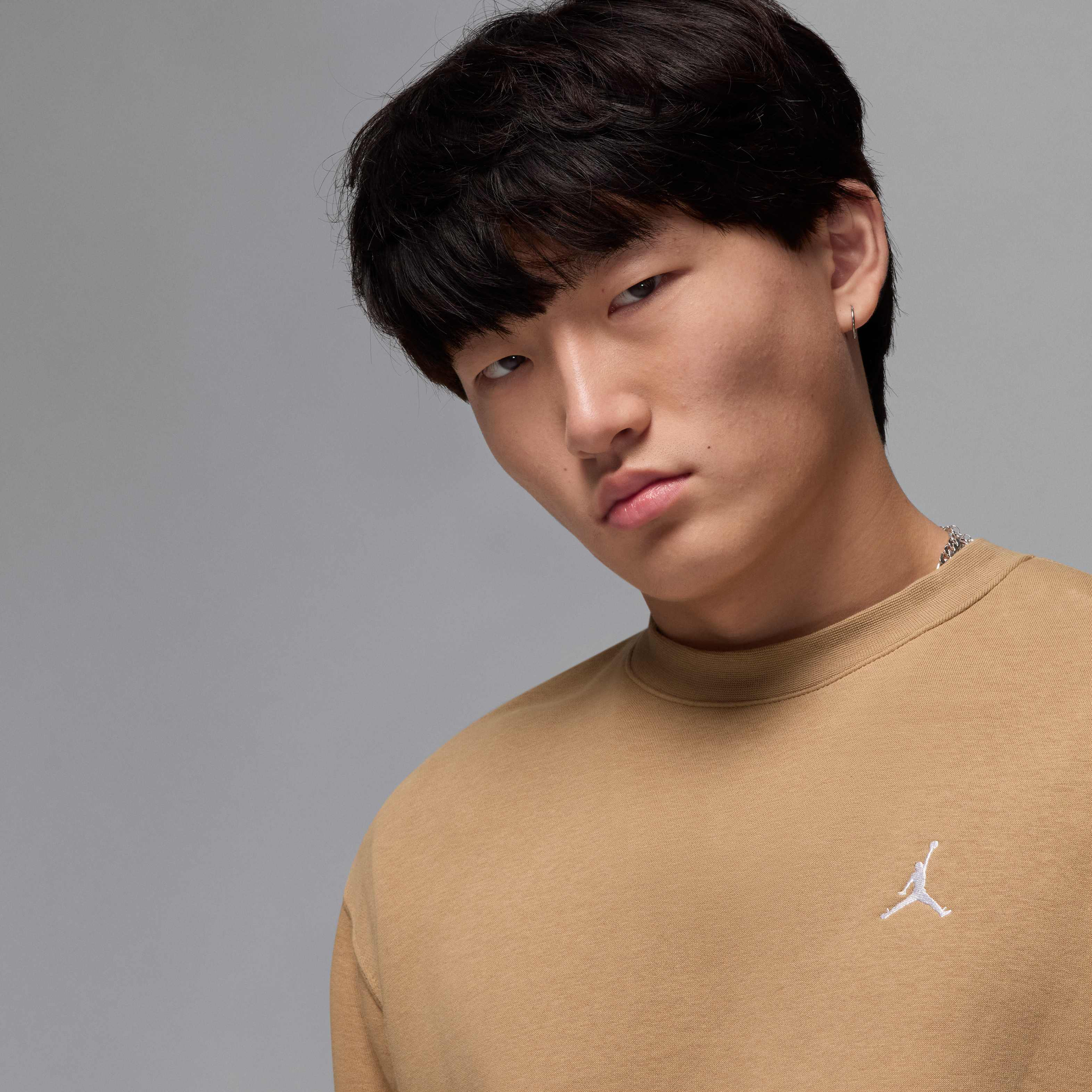 Air Jordan Brooklyn Fleece Crew-Neck Sweatshirt Desert Camo/White