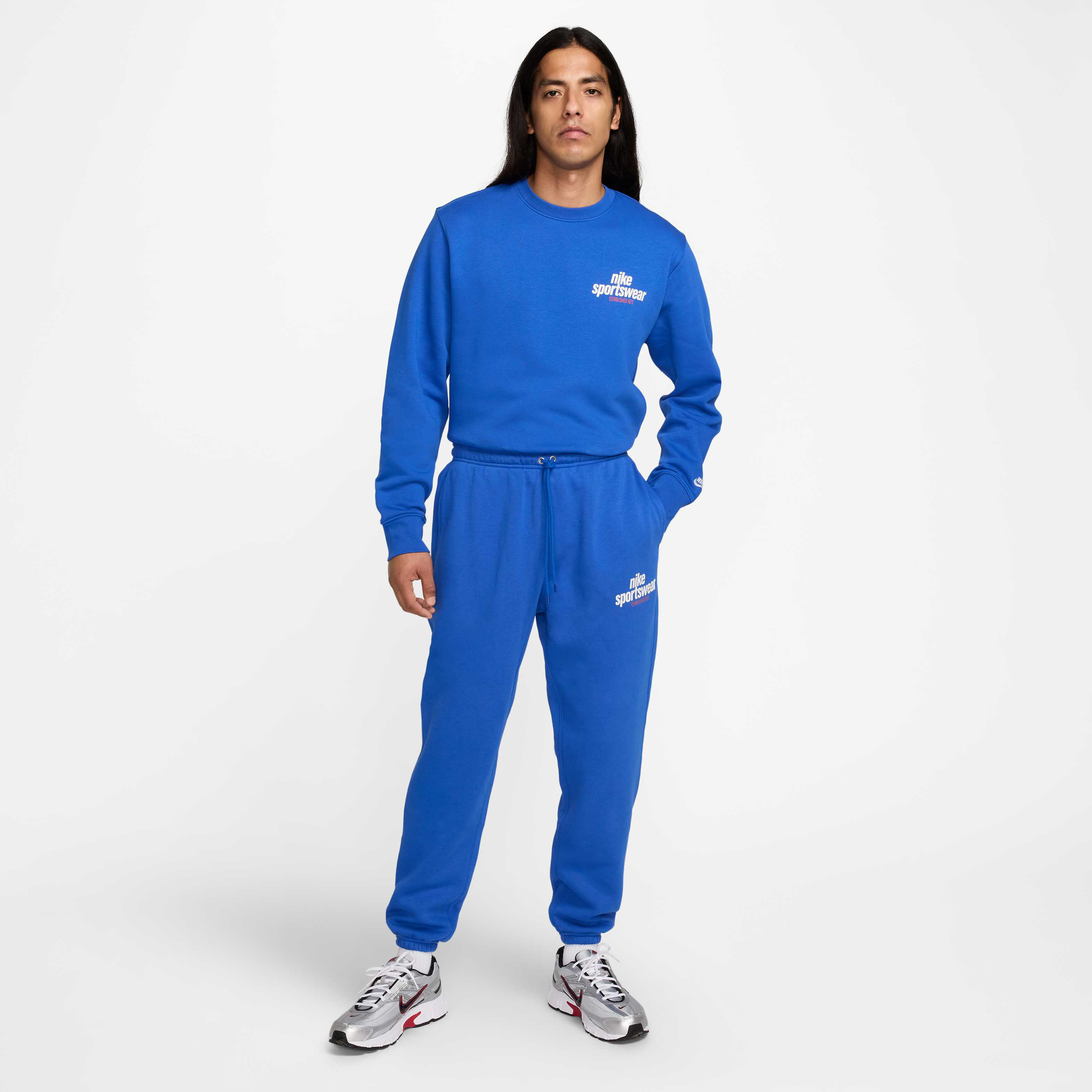 Nike Club Fleece Crew Game Royal/Game Royal/White
