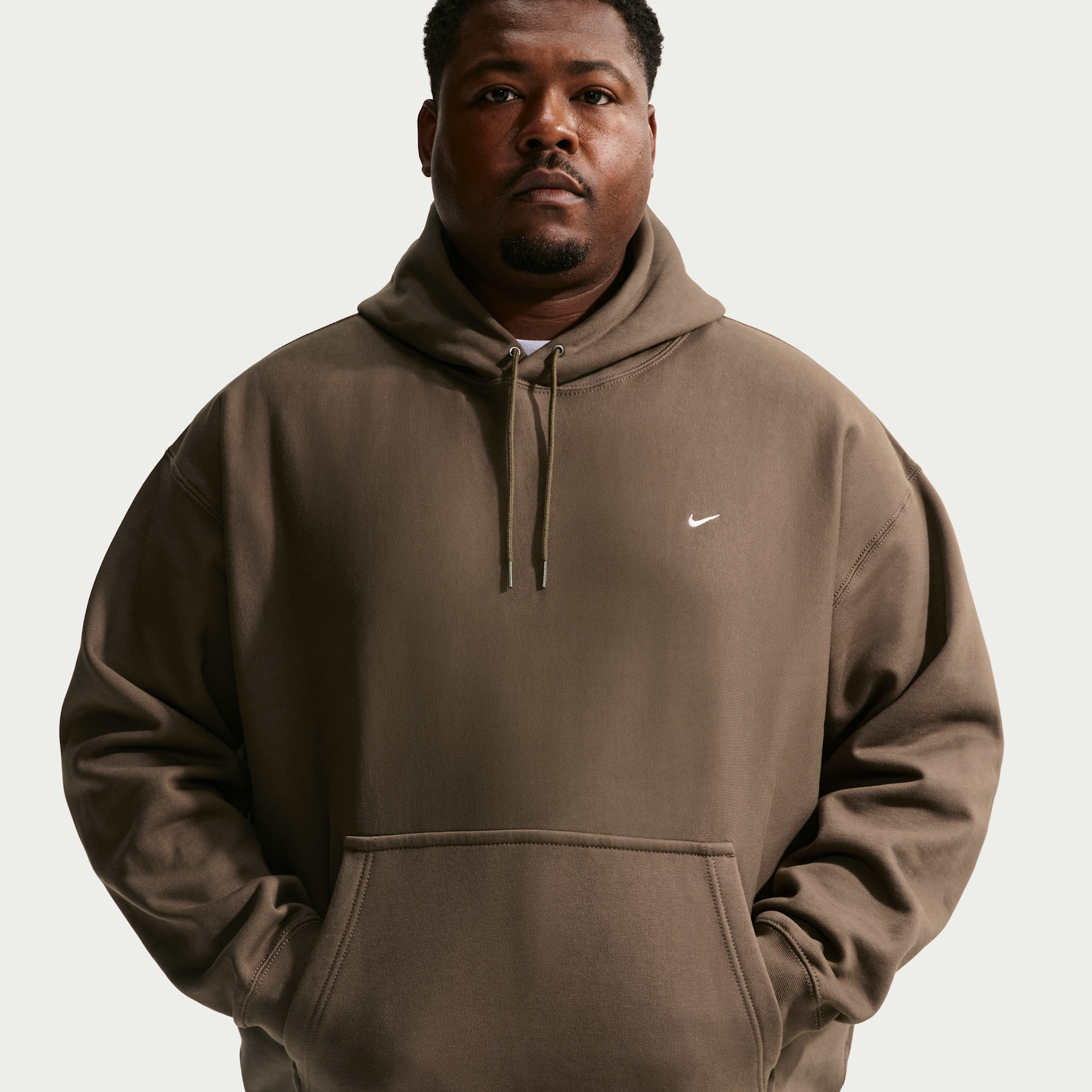 Nike Solo Swoosh Men's Pullover Hoodie Dark Hazel/White