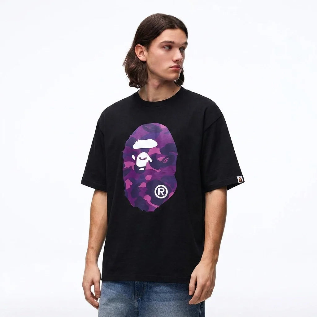 BAPE Color Camo Big Ape Head T-Shirt Black Purple