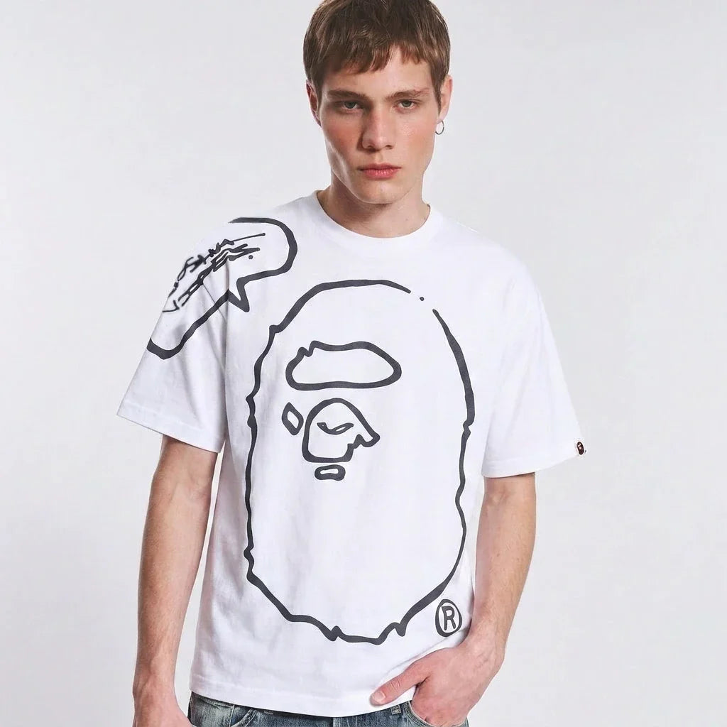 BAPE x Joshua Vides Ape Head T-Shirt White