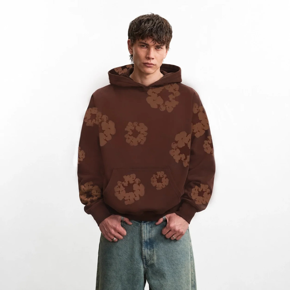 Denim Tears Mono Cotton Wreath Hoodie Brown