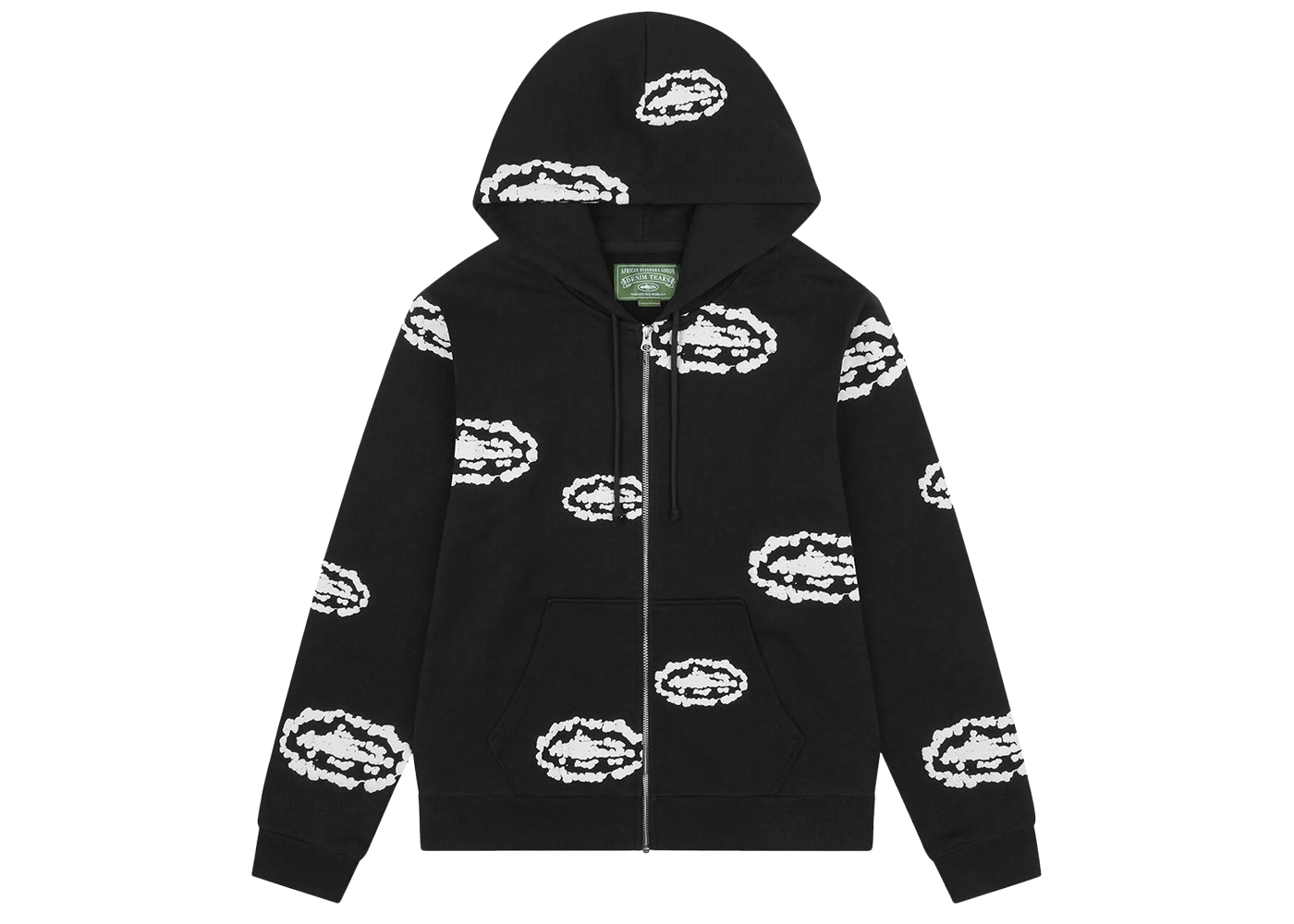 Denim Tears x Corteiz Cotton Wreath Zip Hoodie Black