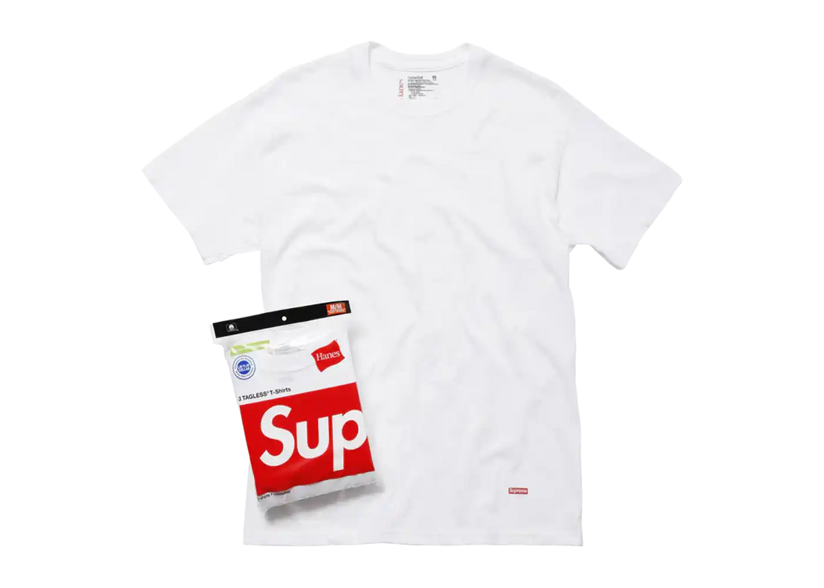 Supreme Hanes Tagless Tees (3 Pack) White