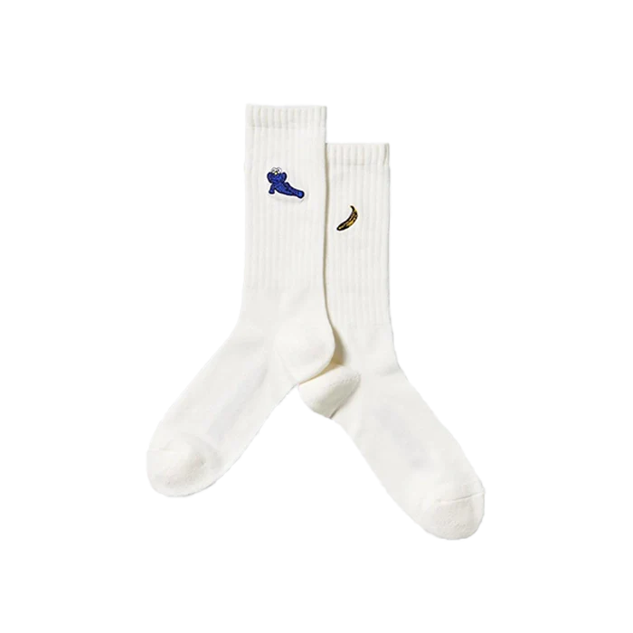 KAWS x Uniqlo Warhol Banana Socks White