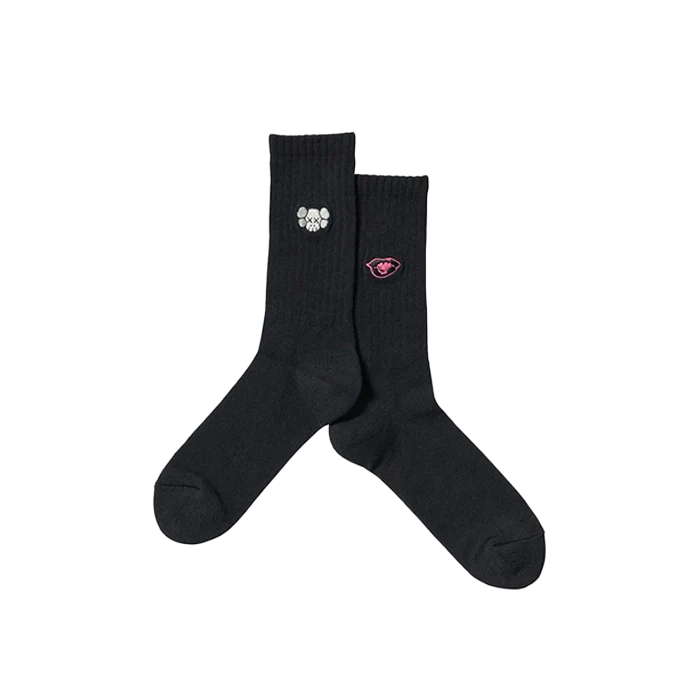 KAWS x Uniqlo Warhol Skull Head Socks Black