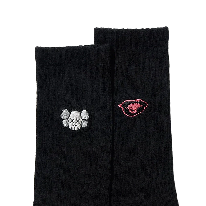 KAWS x Uniqlo Warhol Skull Head Socks Black