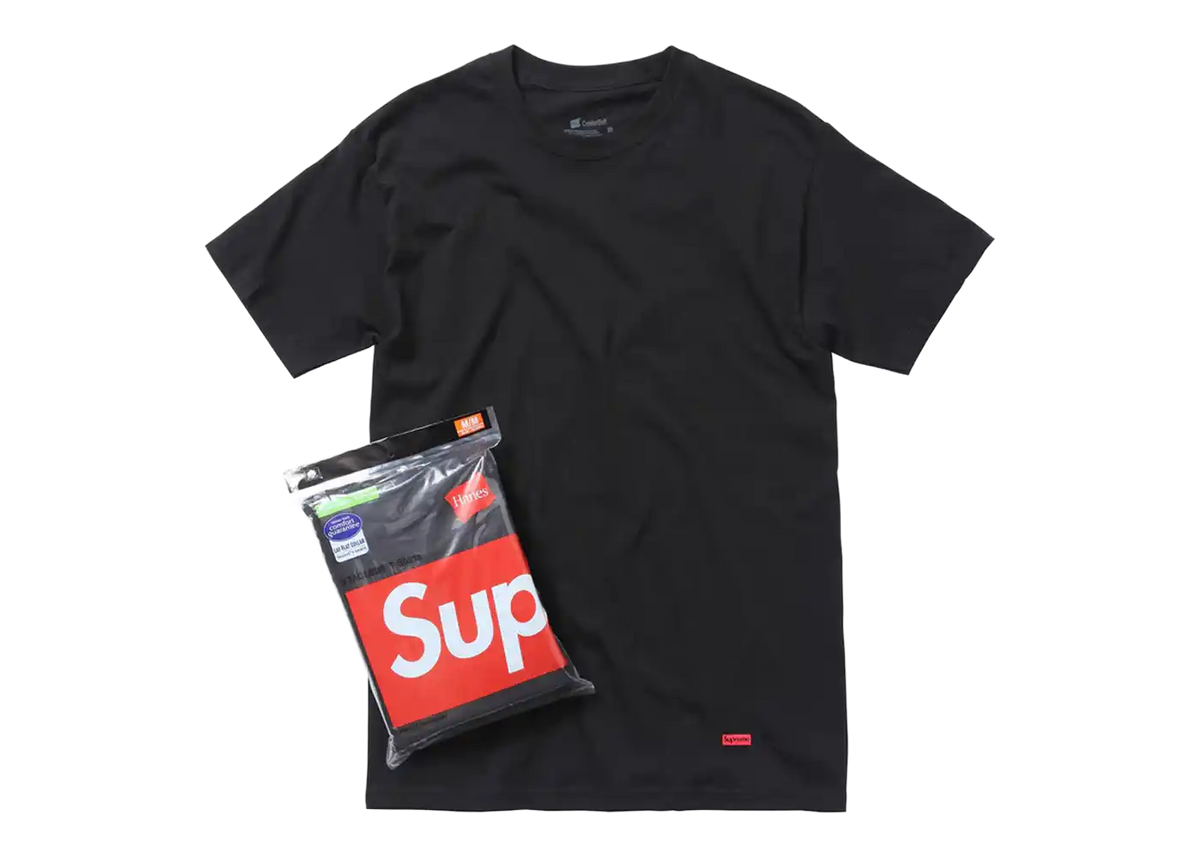 Supreme Hanes Tagless Tees (3 Pack) Black