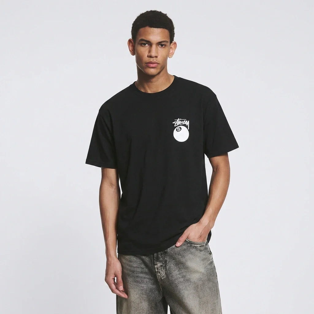 Stussy 8 Ball Pigment Dyed T-Shirt Black