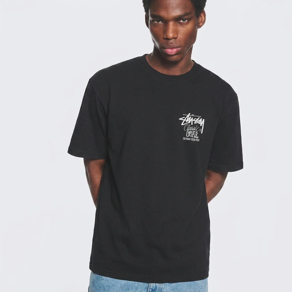 Stussy Classic Gear Pigment Dyed T-Shirt Black